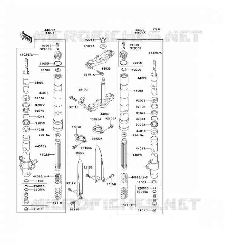 FOURCHE Kawasaki TOUT-TERRAIN 100 2012 KX100  KX100DCF