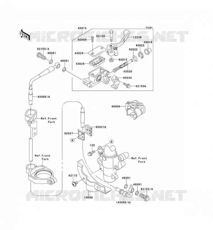 MAITRE CYLINDRE AV Kawasaki TOUT-TERRAIN 100 2012 KX100  KX100DCF