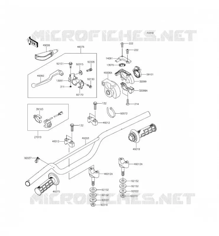 GUIDON Kawasaki TOUT-TERRAIN 100 2014 KX100  KX100FEF