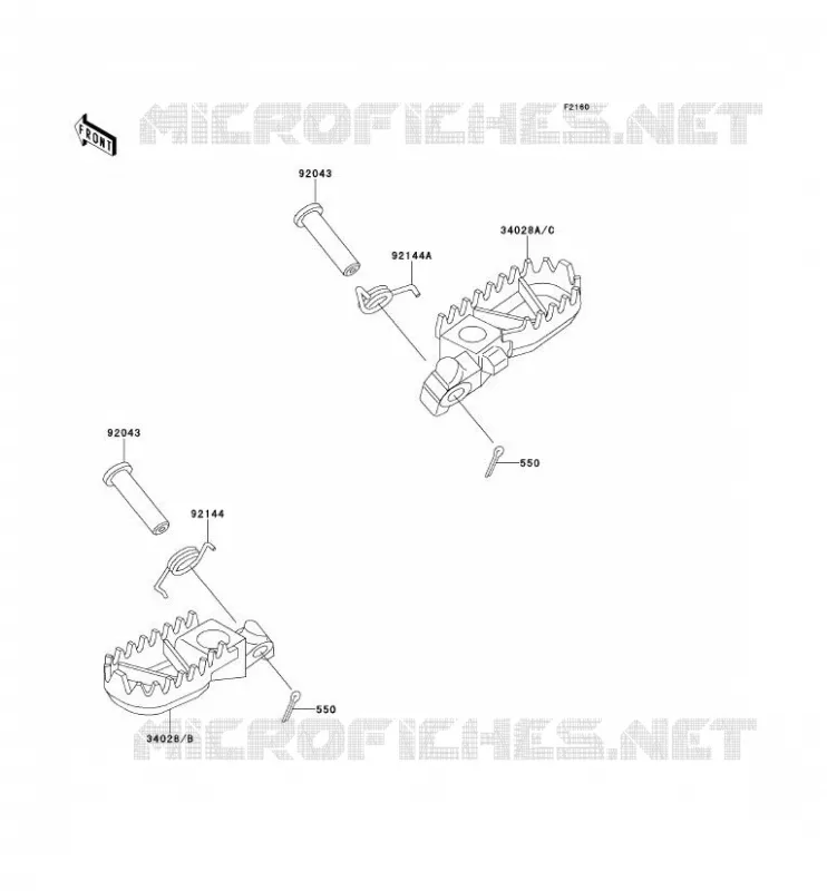 REPOSE PIED Kawasaki TOUT-TERRAIN 125 1991 KX125  KX125-H2