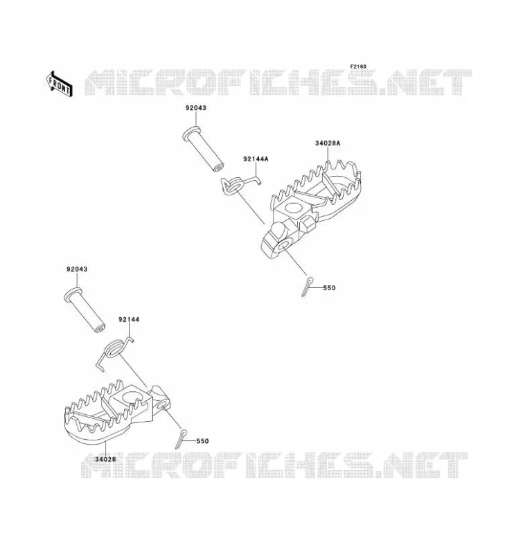 REPOSE PIED Kawasaki TOUT-TERRAIN 125 1993 KX125  KX125-J2