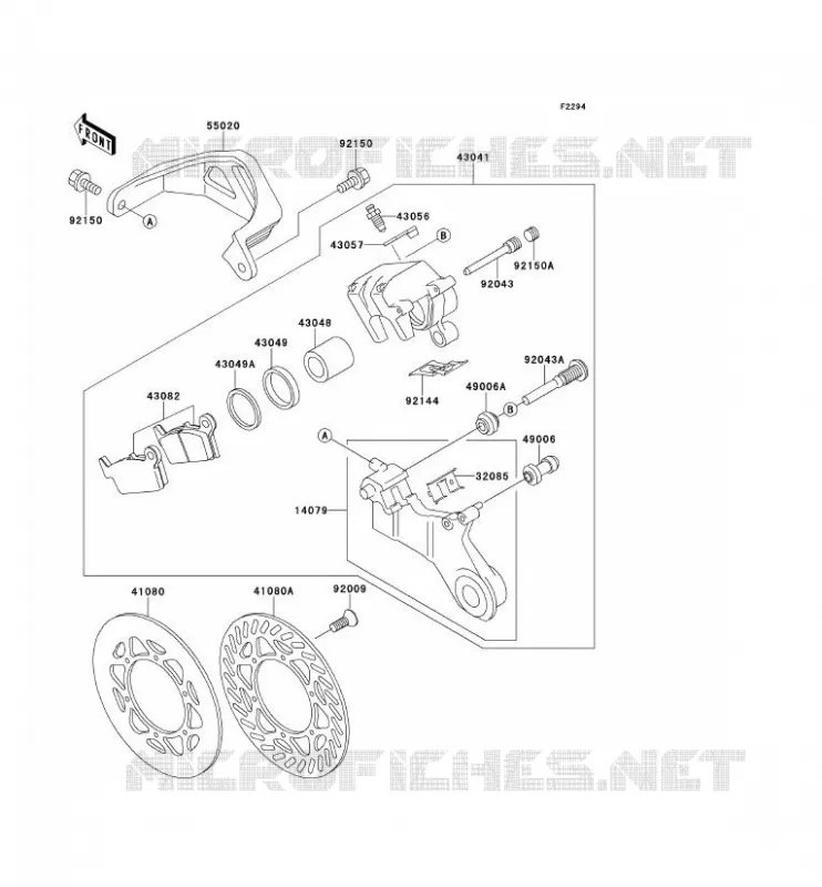 FREIN ARRIERE Kawasaki TOUT-TERRAIN 125 1995 KX125  KX125-K2