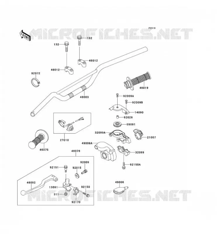 GUIDON Kawasaki TOUT-TERRAIN 125 2001 KX125  KX125-L3