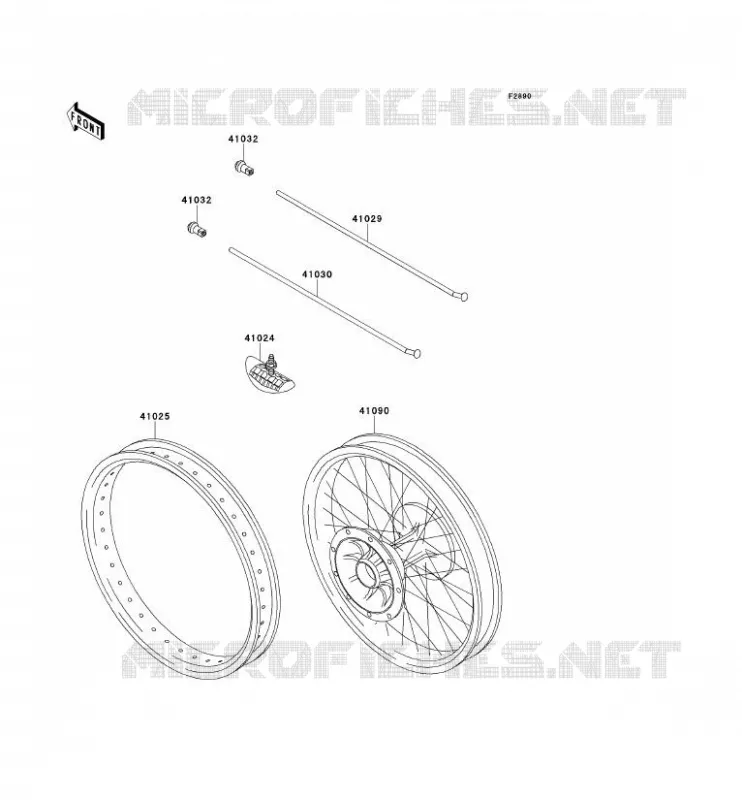 PIECE EN OPTION(20IN ROUE AV) Kawasaki TOUT-TERRAIN 125 2001 KX125  KX125-L3