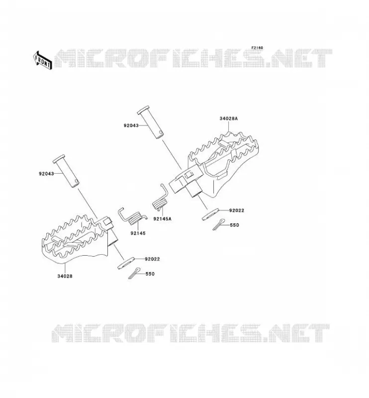 REPOSE PIED Kawasaki TOUT-TERRAIN 125 2002 KX125  KX125-L4