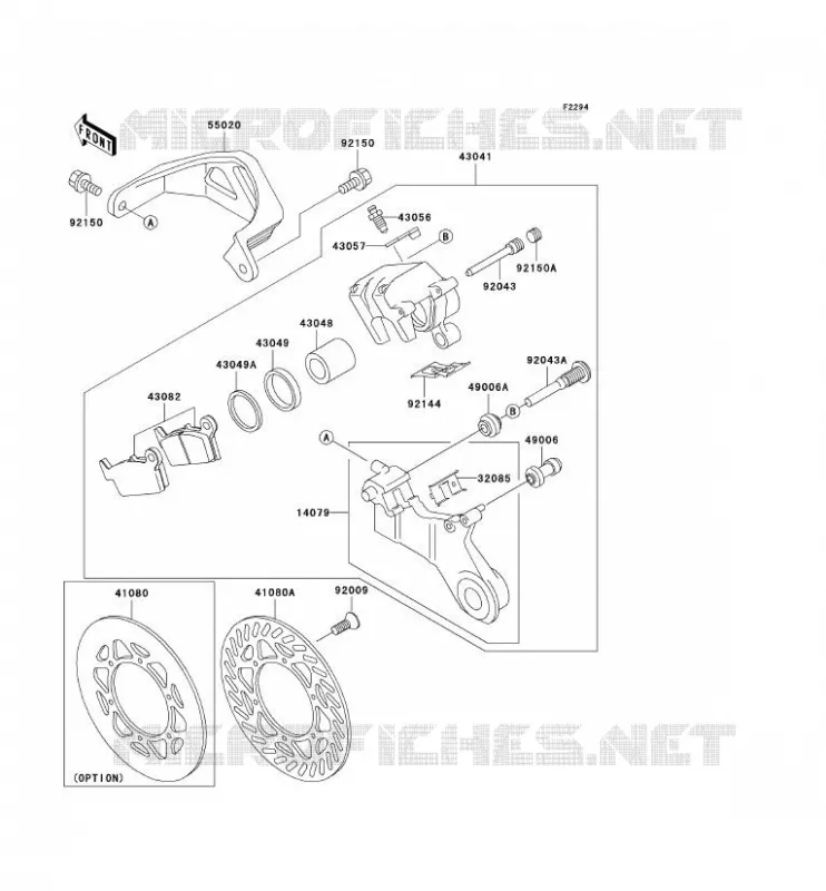 FREIN ARRIERE Kawasaki TOUT-TERRAIN 125 2002 KX125  KX125-L4