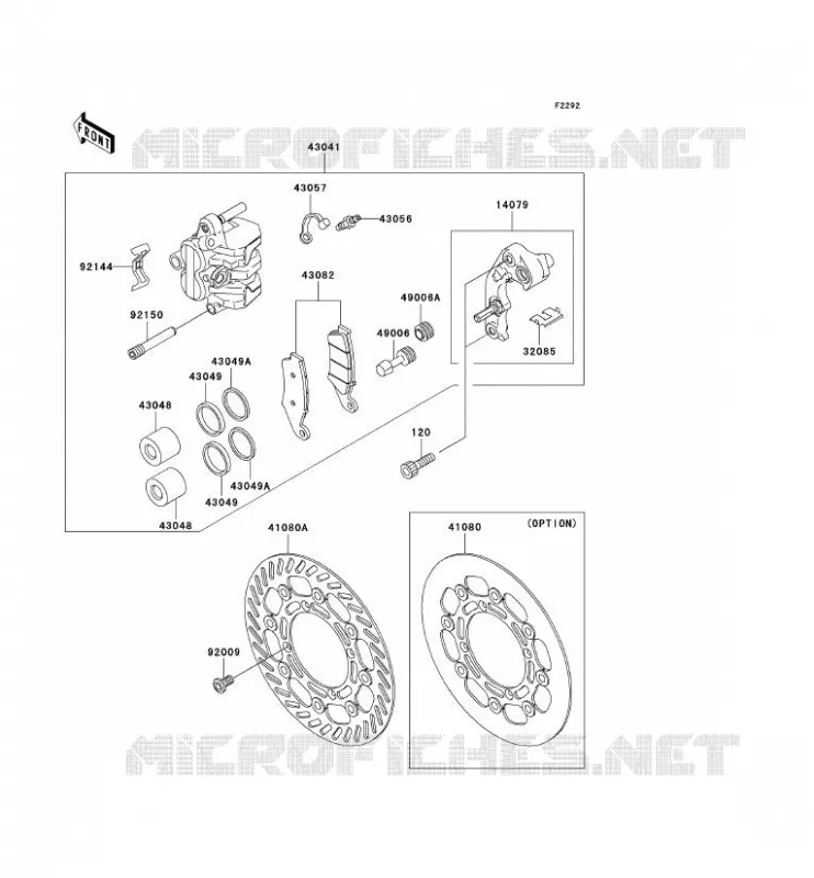 FREIN AVANT Kawasaki TOUT-TERRAIN 125 2002 KX125  KX125-L4