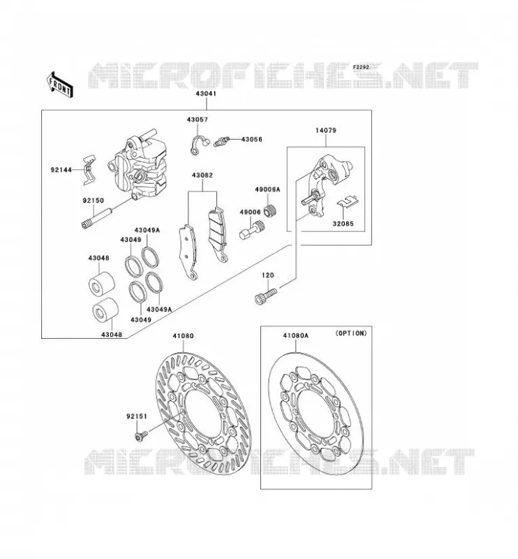 FREIN AVANT Kawasaki TOUT-TERRAIN 125 2003 KX125  KX125-M1