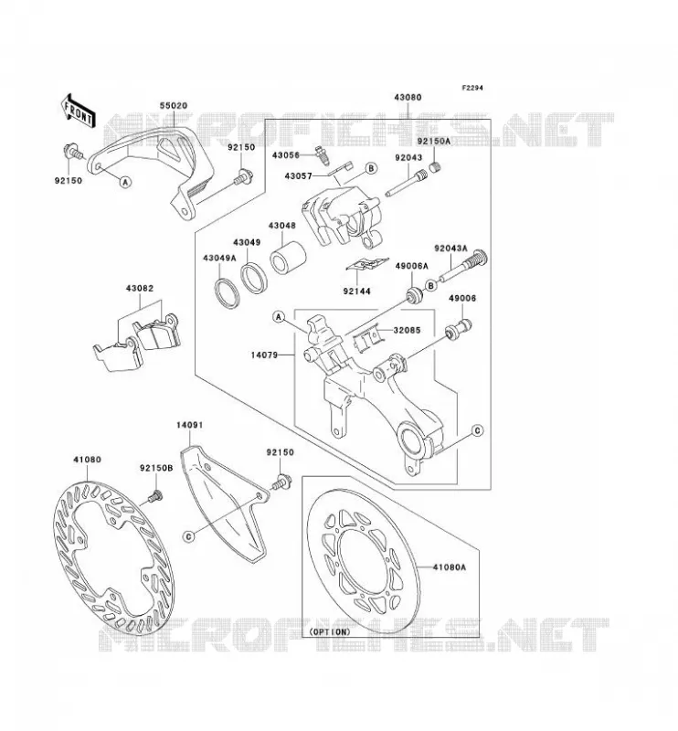 FREIN ARRIERE Kawasaki TOUT-TERRAIN 125 2004 KX125  KX125-M2