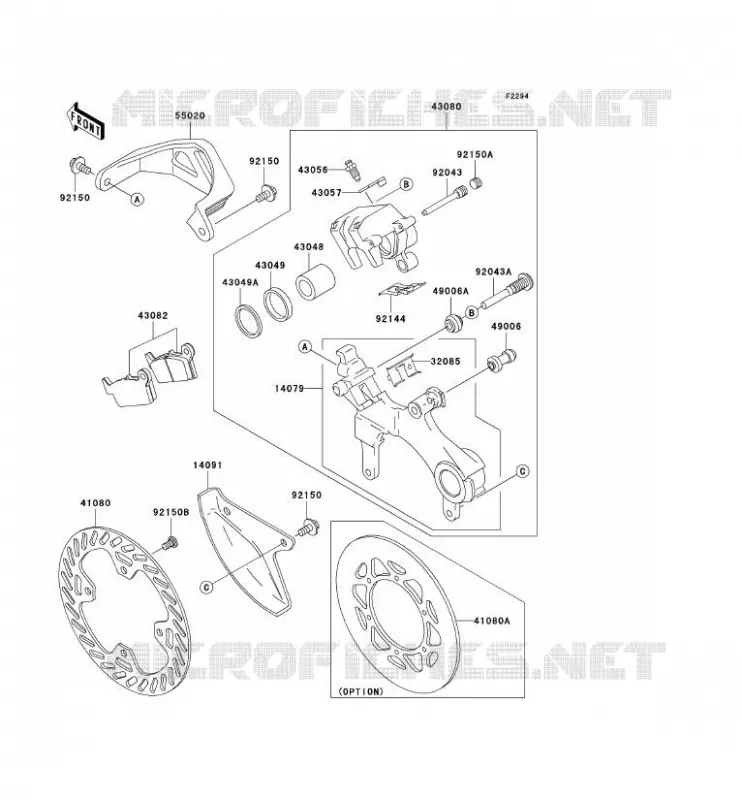 FREIN ARRIERE Kawasaki TOUT-TERRAIN 125 2004 KX125  KX125-M2