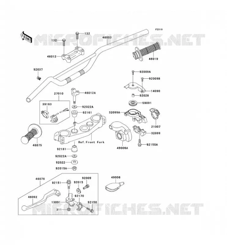 GUIDON Kawasaki TOUT-TERRAIN 125 2005 KX125  KX125-M3