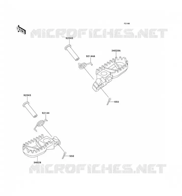 REPOSE PIED Kawasaki TOUT-TERRAIN 250 1994 KX250  KX250-K1
