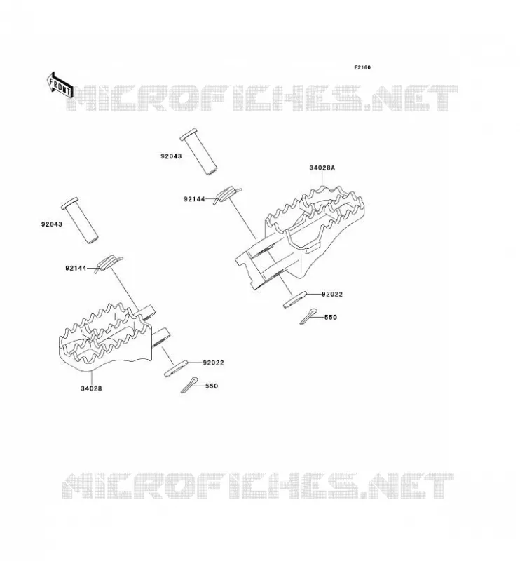 REPOSE PIED Kawasaki TOUT-TERRAIN 250 1998 KX250  KX250-K5