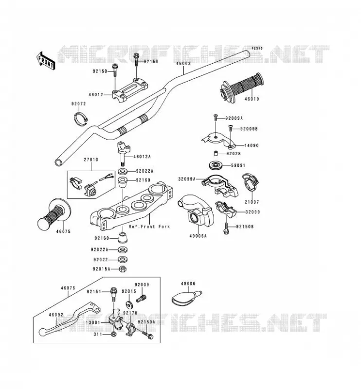 GUIDON Kawasaki TOUT-TERRAIN 250 1999 KX250  KX250-L1