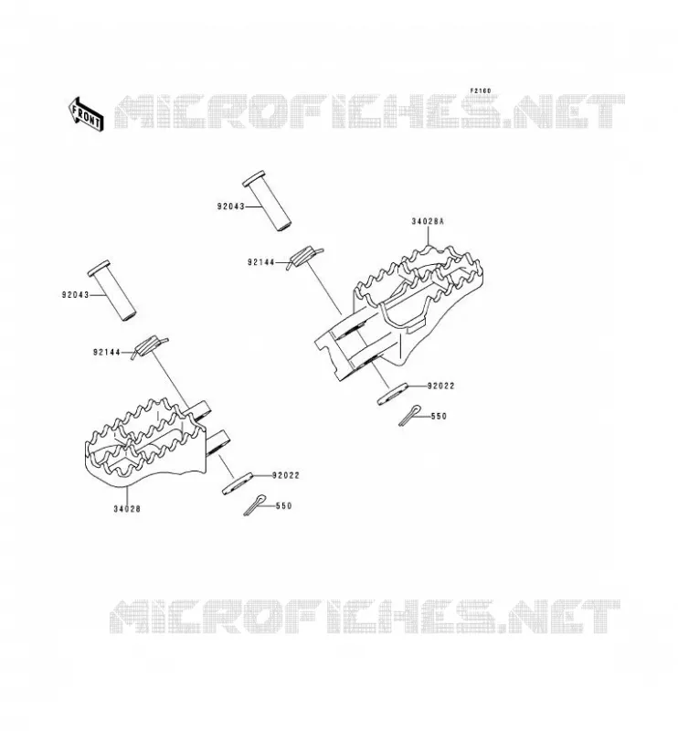 REPOSE PIED Kawasaki TOUT-TERRAIN 250 1999 KX250  KX250-L1