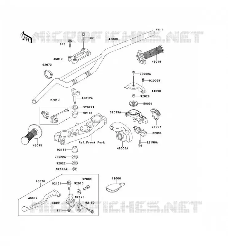 GUIDON Kawasaki TOUT-TERRAIN 250 2001 KX250  KX250-L3