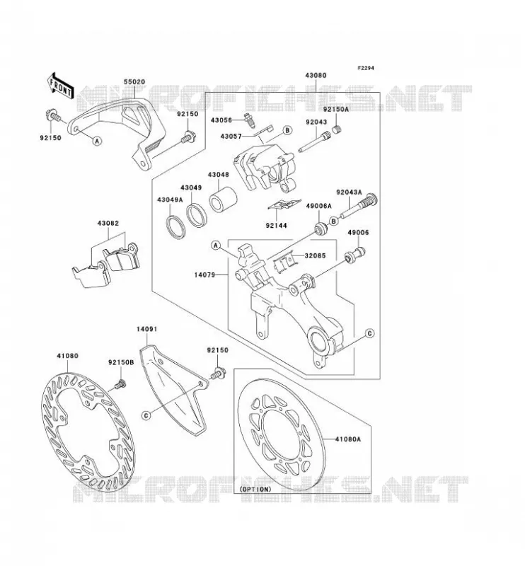 FREIN ARRIERE Kawasaki TOUT-TERRAIN 250 2004 KX250  KX250-M2