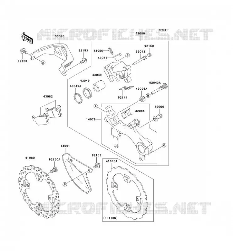 FREIN ARRIERE Kawasaki TOUT-TERRAIN 250 2006 KX250  KX250R6F