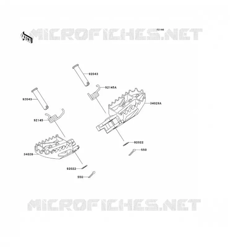 REPOSE PIED Kawasaki TOUT-TERRAIN 250 2008 KX250  KX250R8F