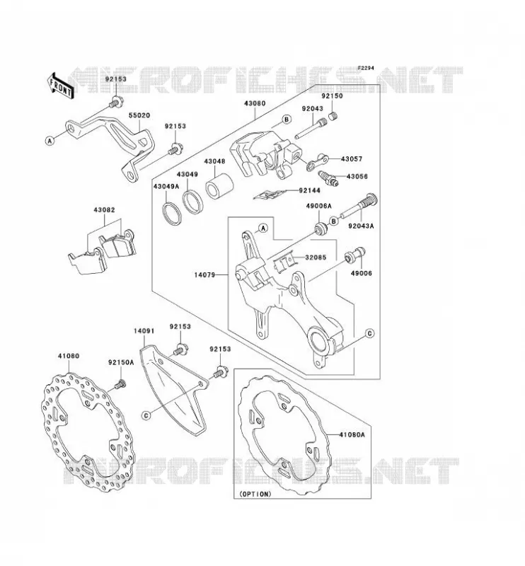 FREIN ARRIERE Kawasaki TOUT-TERRAIN 250 2008 KX250F  KX250T8F