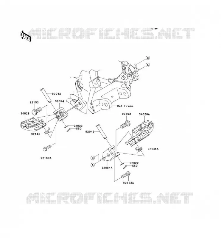 REPOSE PIED Kawasaki TOUT-TERRAIN 250 2008 KX250F  KX250T8F