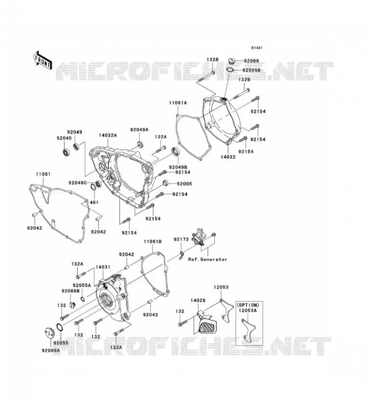 COUVERCLES MOTEUR Kawasaki TOUT-TERRAIN 250 2012 KX250F  KX250YCF