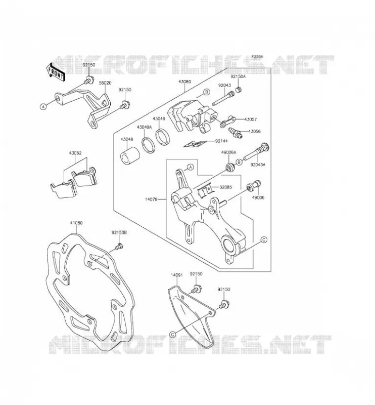 FREIN ARRIERE Kawasaki TOUT-TERRAIN 250 2016 KX250F  KX250ZGF