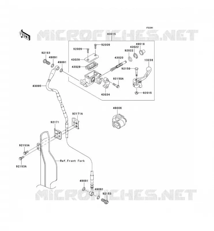 MAITRE CYLINDRE AV Kawasaki TOUT-TERRAIN 450 2006 KX450F  KX450D6F