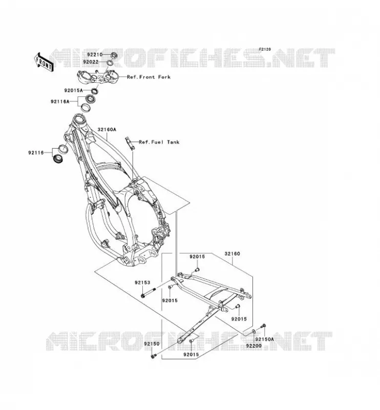 CH&Acirc;SSIS Kawasaki TOUT-TERRAIN 450 2007 KX450F  KX450D7F