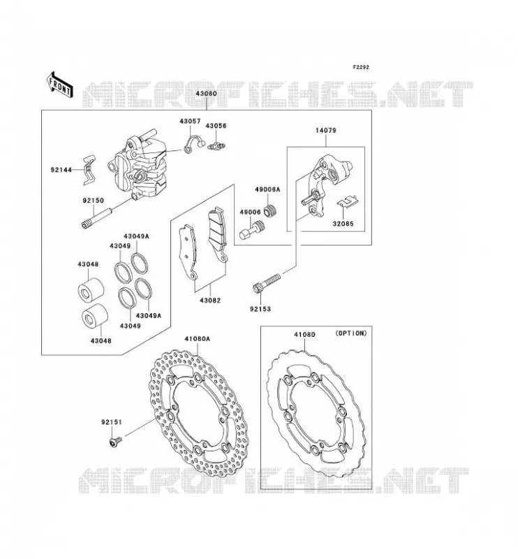 FREIN AVANT Kawasaki TOUT-TERRAIN 450 2007 KX450F  KX450D7F