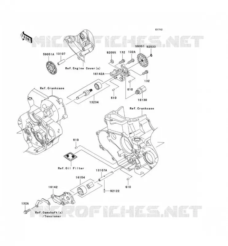 POMPE A HUILE Kawasaki TOUT-TERRAIN 450 2008 KX450F  KX450D8F