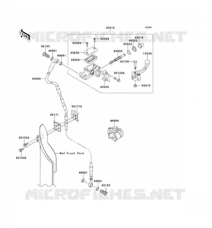 MAITRE CYLINDRE AV Kawasaki TOUT-TERRAIN 450 2009 KX450F  KX450E9F