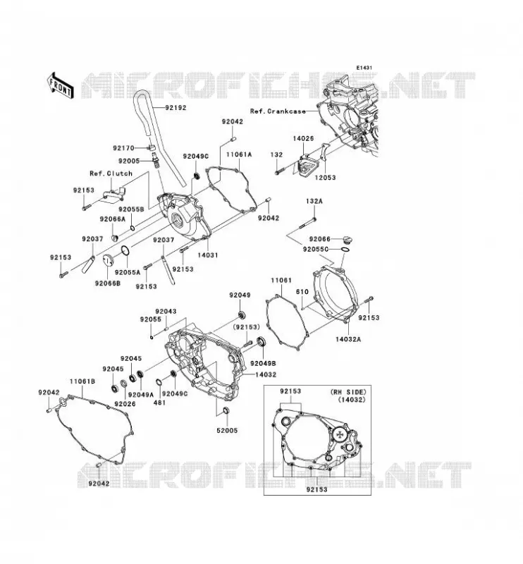 COUVERCLES MOTEUR Kawasaki TOUT-TERRAIN 450 2009 KX450F  KX450E9F