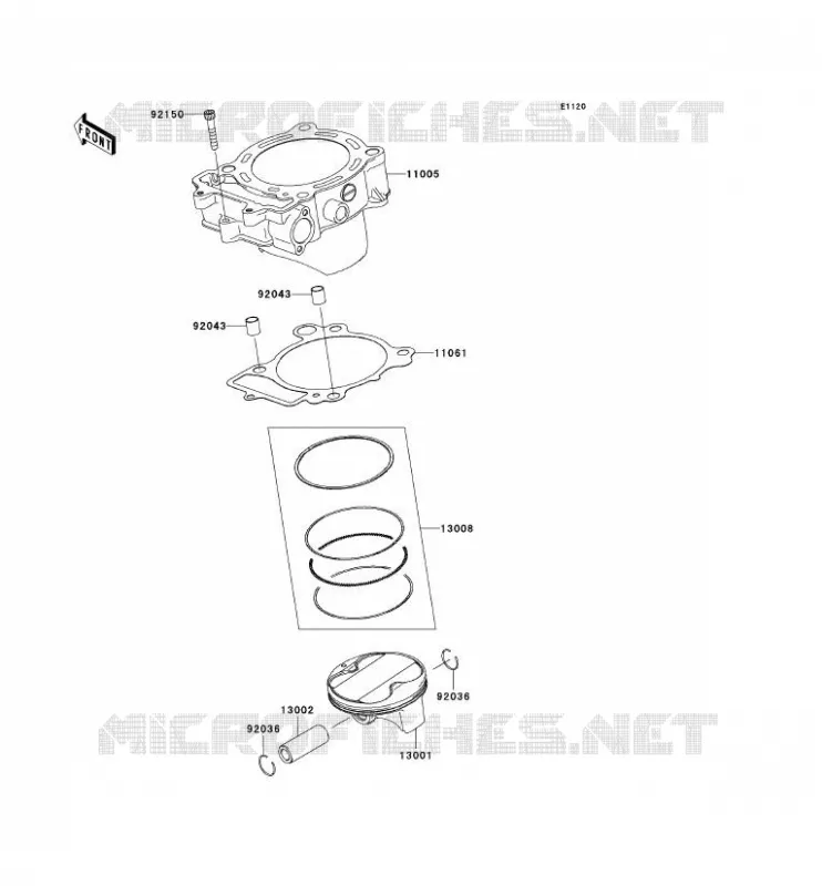 CYLINDRE/PISTON Kawasaki TOUT-TERRAIN 450 2009 KX450F  KX450E9F