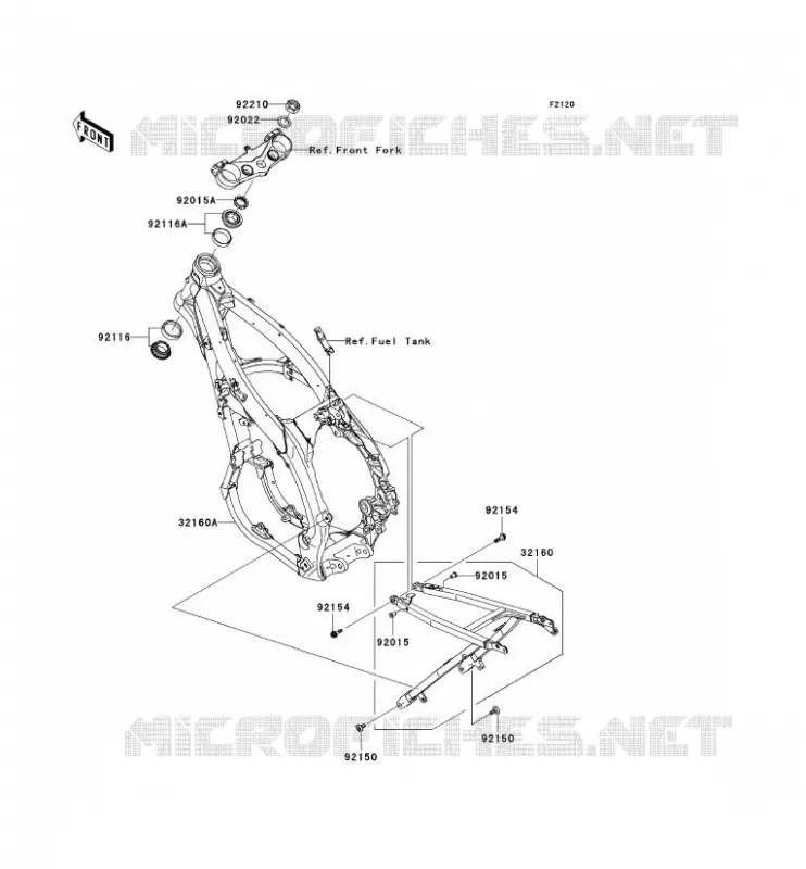 CH&Acirc;SSIS Kawasaki TOUT-TERRAIN 450 2010 KX450F  KX450EAF
