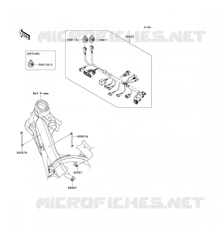CHASSIS EQUIPMENT ELECTRIQUE Kawasaki TOUT-TERRAIN 450 2012 KX450F  KX450FCF