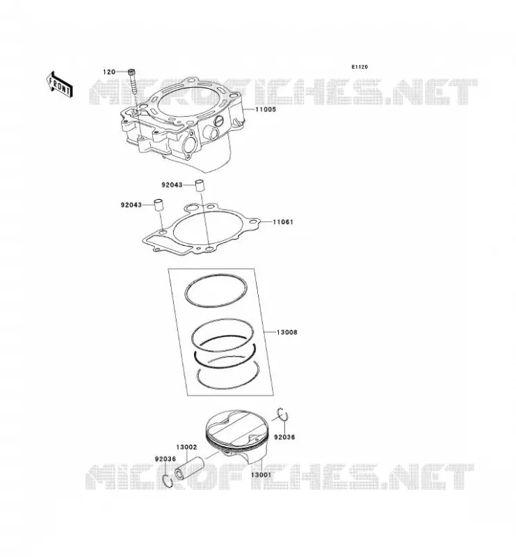 CYLINDRE/PISTON Kawasaki TOUT-TERRAIN 450 2013 KX450F  KX450FDF