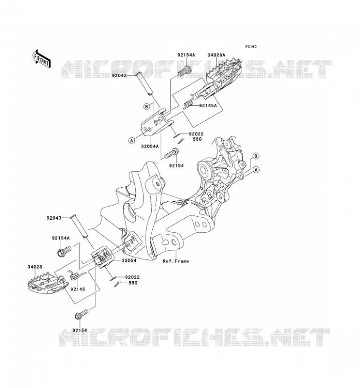 REPOSE PIED Kawasaki TOUT-TERRAIN 450 2014 KX450F  KX450FEF