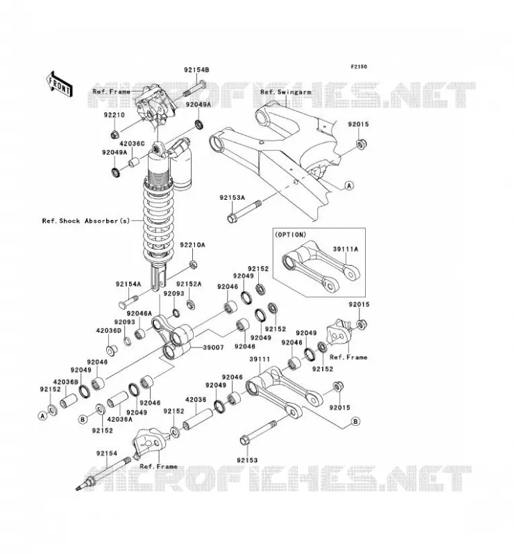 SUSPENSION ARRI&Egrave;RE Kawasaki TOUT-TERRAIN 450 2014 KX450F  KX450FEF
