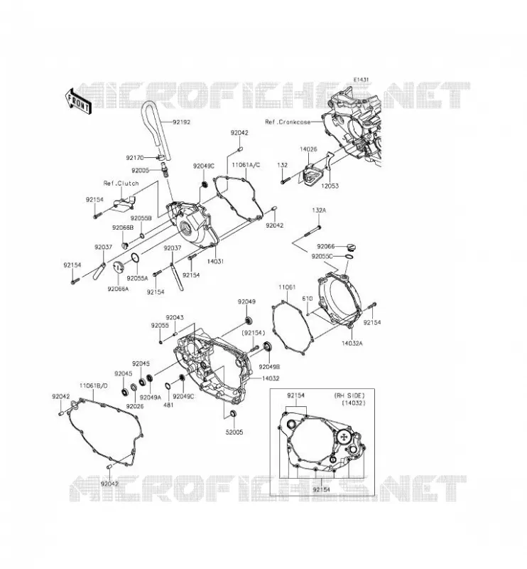 COUVERCLES MOTEUR Kawasaki TOUT-TERRAIN 450 2015 KX450F  KX450FFF