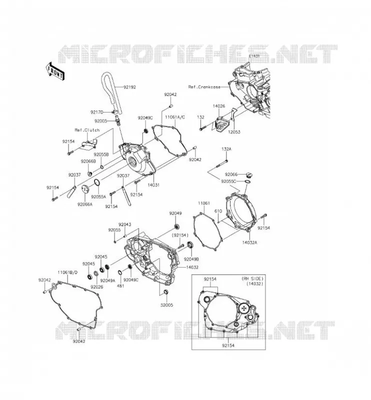 COUVERCLES MOTEUR Kawasaki TOUT-TERRAIN 450 2015 KX450F  KX450FFF