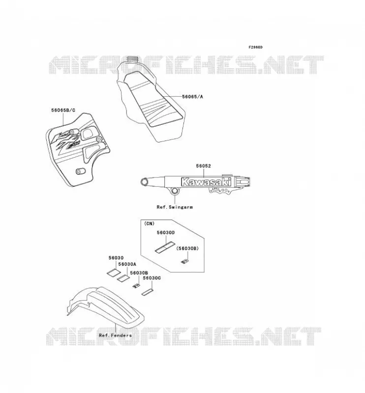 LABEL Kawasaki TOUT-TERRAIN 500 2002 KX500  KX500-E14