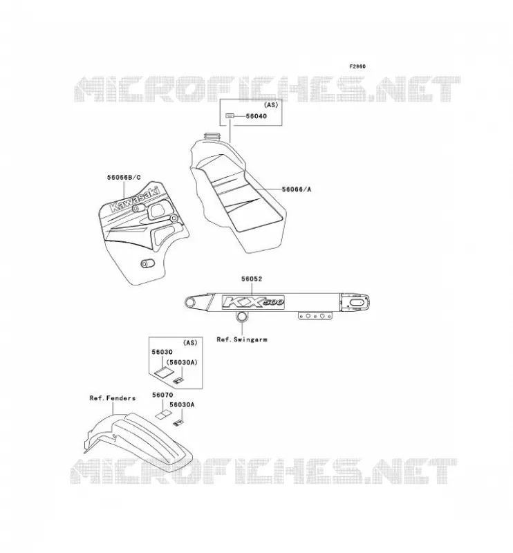 LABEL Kawasaki TOUT-TERRAIN 500 2003 KX500  KX500-E15