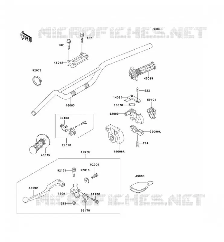 GUIDON Kawasaki TOUT-TERRAIN 500 2003 KX500  KX500-E15