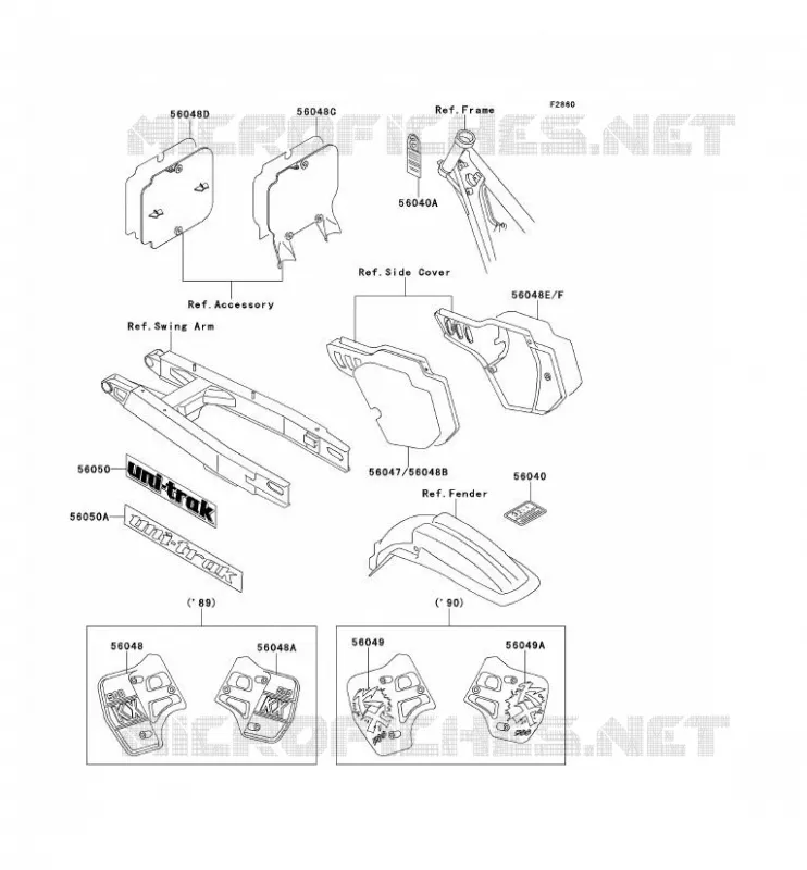 LABEL Kawasaki TOUT-TERRAIN 500 1990 KX500  KX500-E2