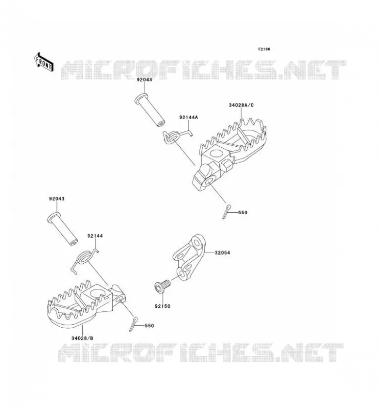 REPOSE PIED Kawasaki TOUT-TERRAIN 500 1990 KX500  KX500-E2