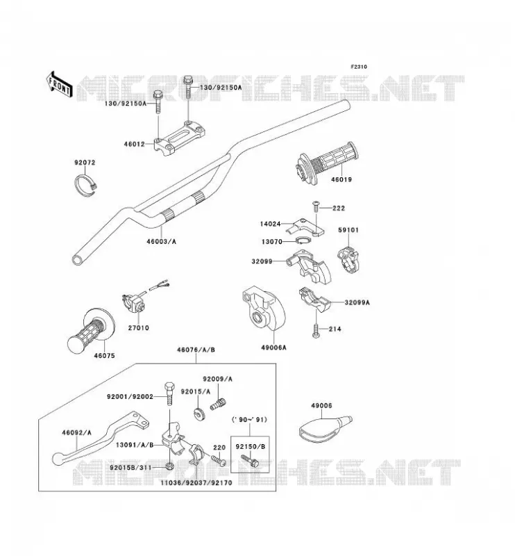GUIDON Kawasaki TOUT-TERRAIN 500 1991 KX500  KX500-E3