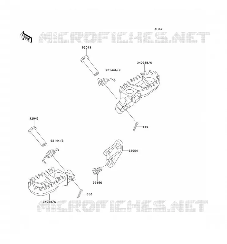 REPOSE PIED Kawasaki TOUT-TERRAIN 500 1994 KX500  KX500-E6