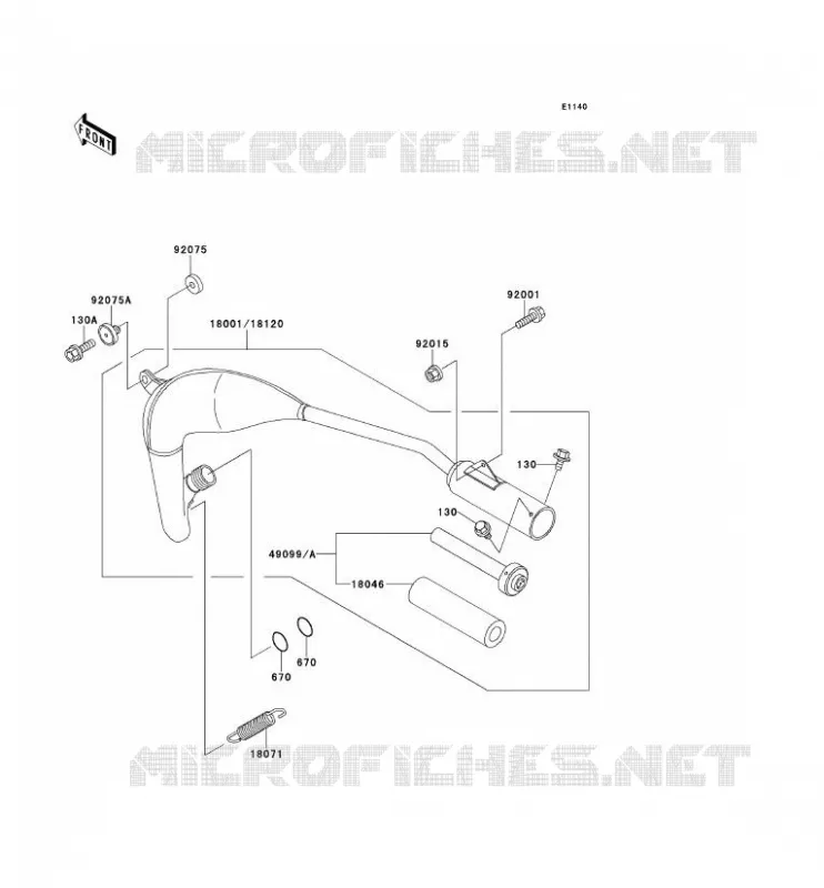 &Eacute;CHAPPEMENT Kawasaki TOUT-TERRAIN 60 1996 KX60  KX60-B12