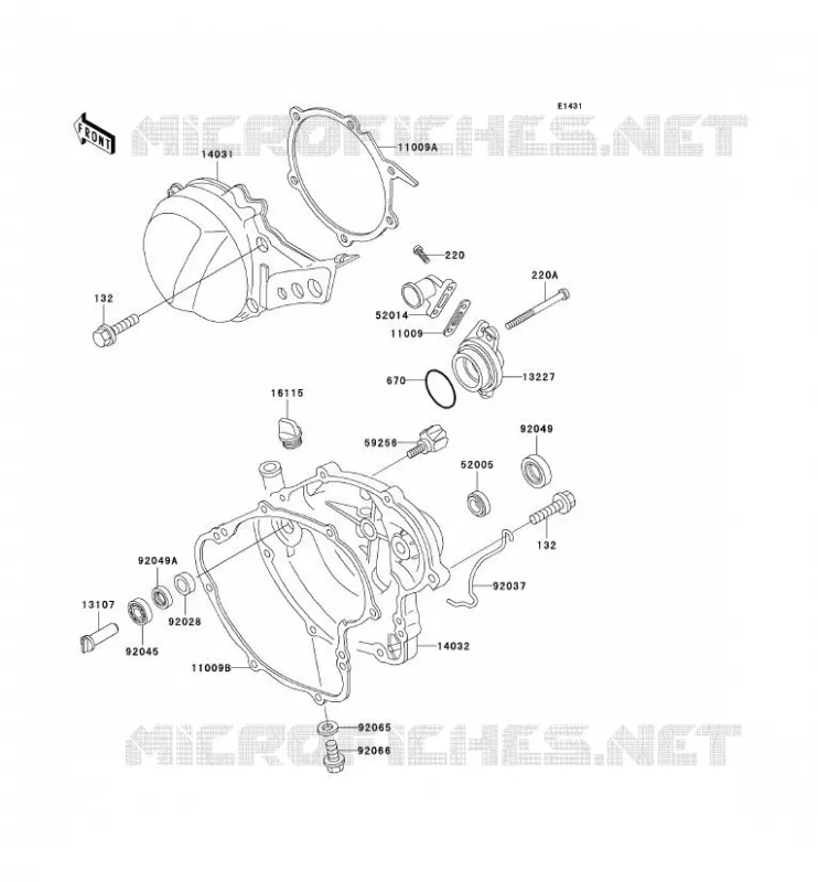 COUVERCLES MOTEUR Kawasaki TOUT-TERRAIN 60 2000 KX60  KX60-B16